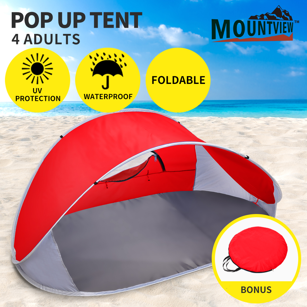Mountview Pop Up Tent Camping Beach Tents 4 Person Portable Hiking Shade Shelter - Picture 37 of 48