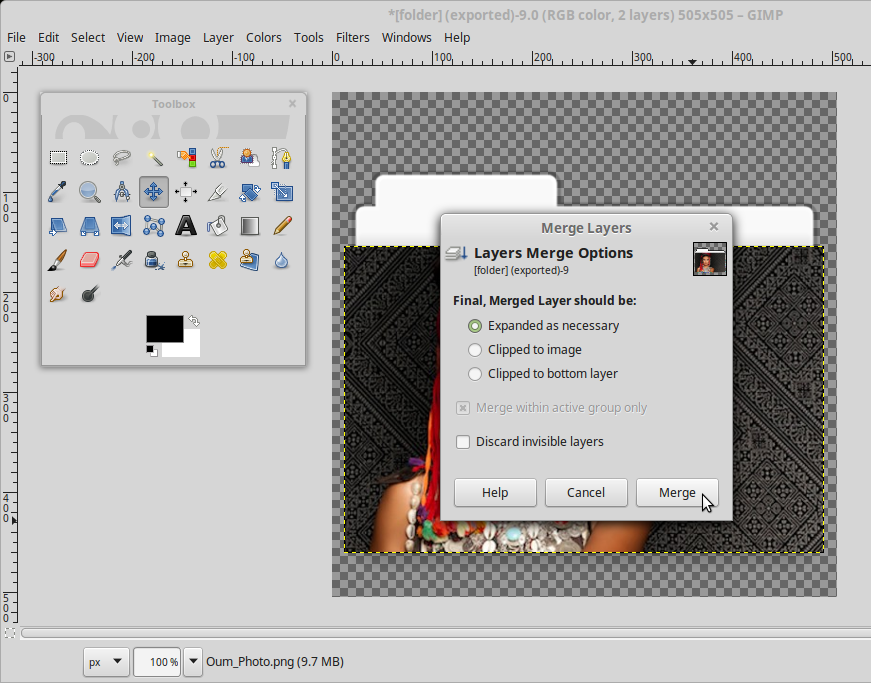 Click on the Merge Button