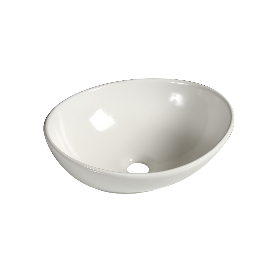 TopSellers-Ceramic Basin White Round 51cm - Eco-Friendly High Gloss Sink