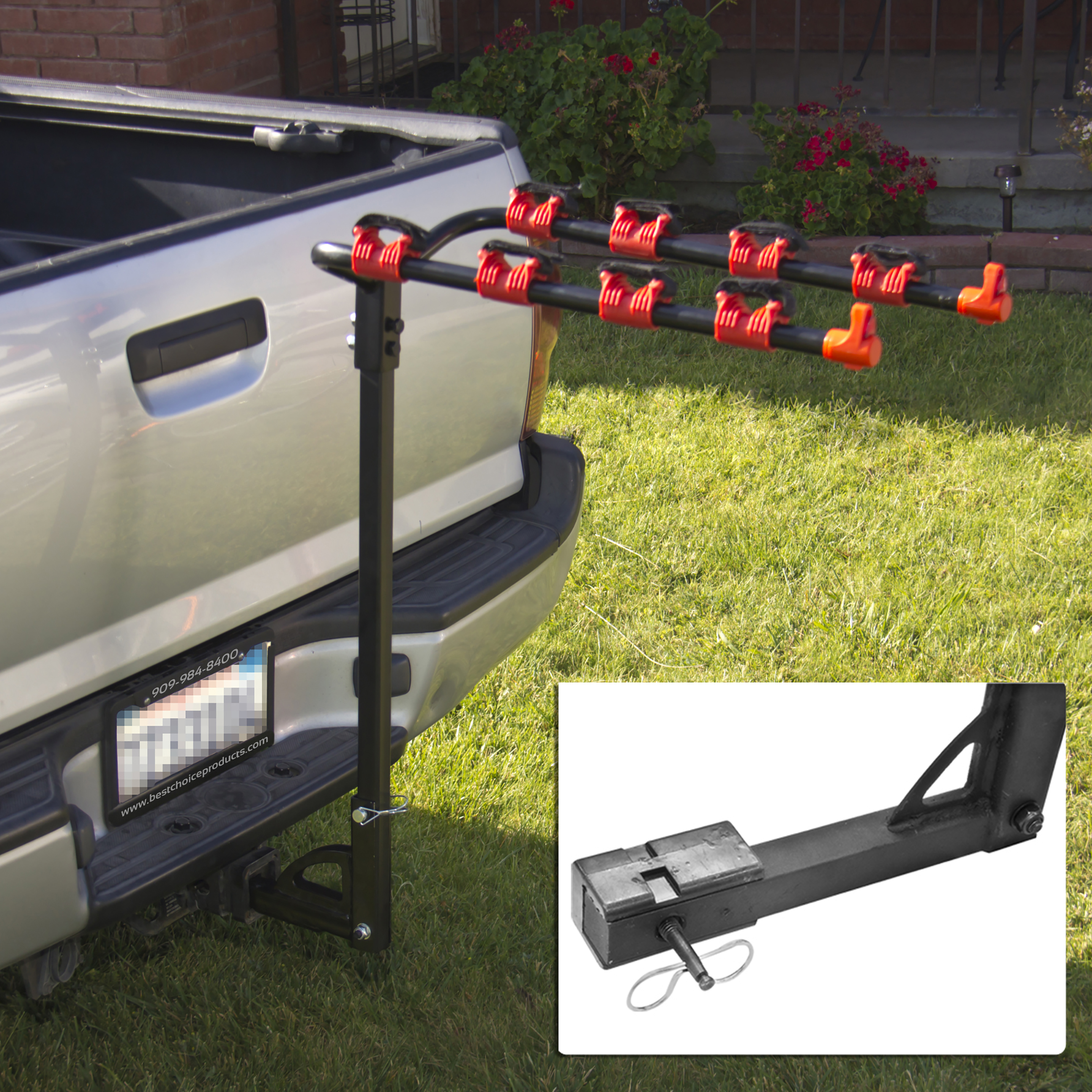 BCP 4-Bike Steel Trunk Hitch Mounted Bicycle Carrier Rack - Sky325lrg 1
