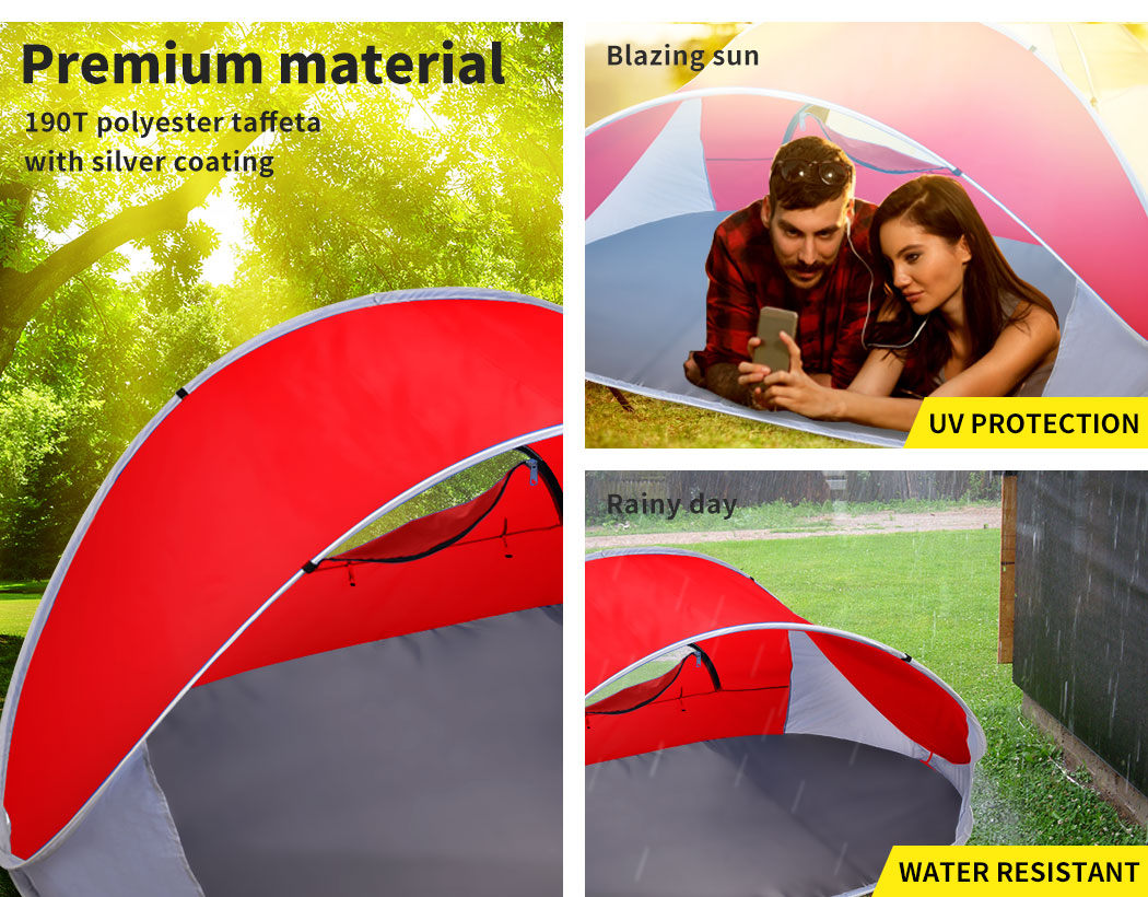 Mountview Pop Up Tent Camping Beach Tents 4 Person Portable Hiking Shade Shelter - Picture 40 of 48