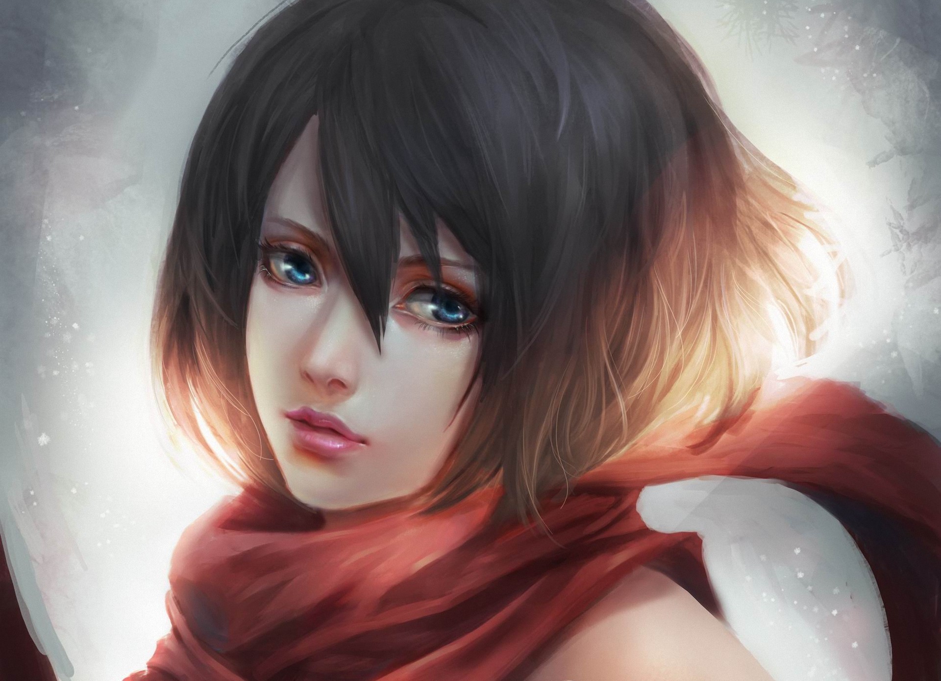 Wallpaper Attack On Titan 398 artwork, anime girls, Shingeki no Kyojin, Mikasa Ackerman