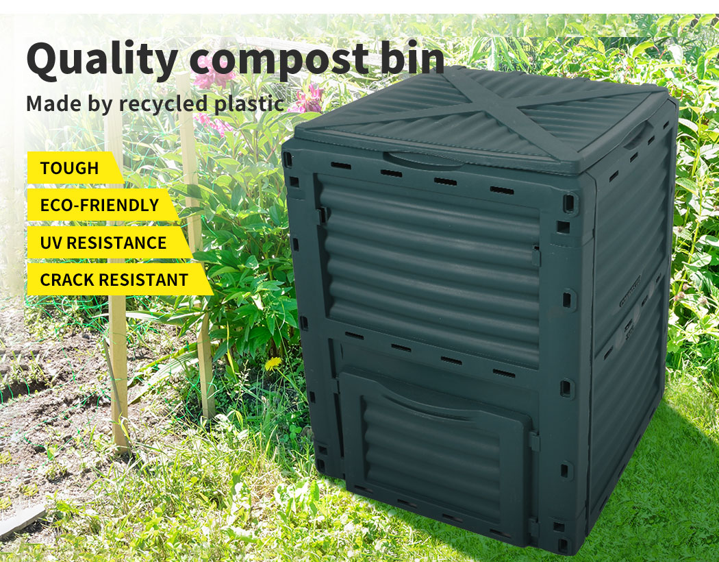 290L Compost Bin Food Waste Recycling Composter Kitchen Garden ...