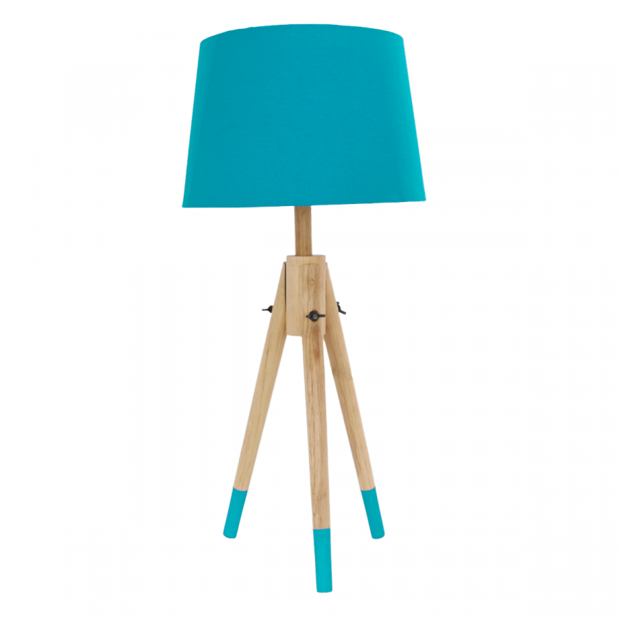 Lámpara de mesa trípode celeste, 66cm