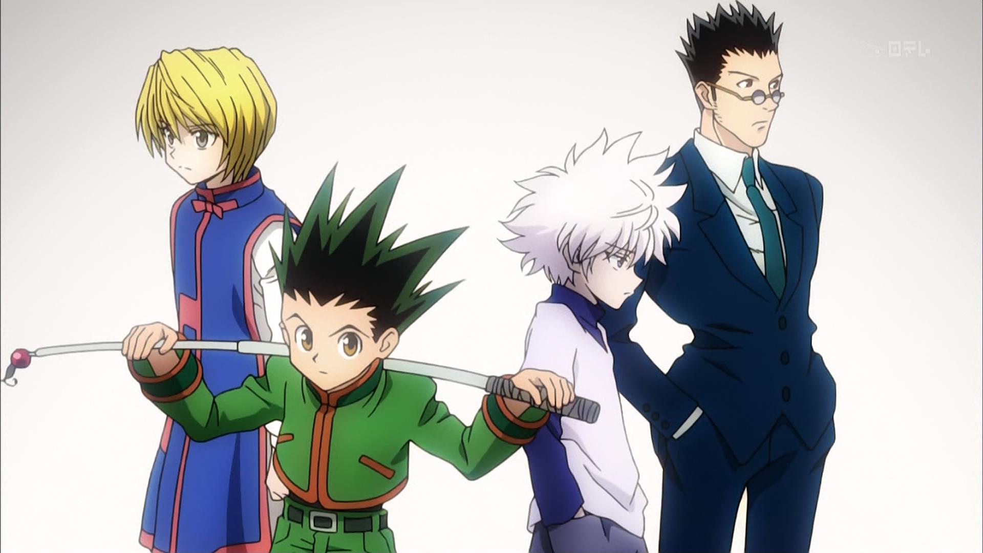 Wallpaper Hunter x Hunter 101 Hunter x Hunter, Gon Freecss , Kurapika, Leorio Paradinight, Killua Zoldyck, anime boys, anime, simple background, white background