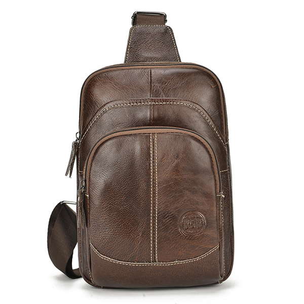 Backpacks, Bags & Briefcases - Men Genuine Leather Sport Casual Sling Bag Crossbody Bag was ...