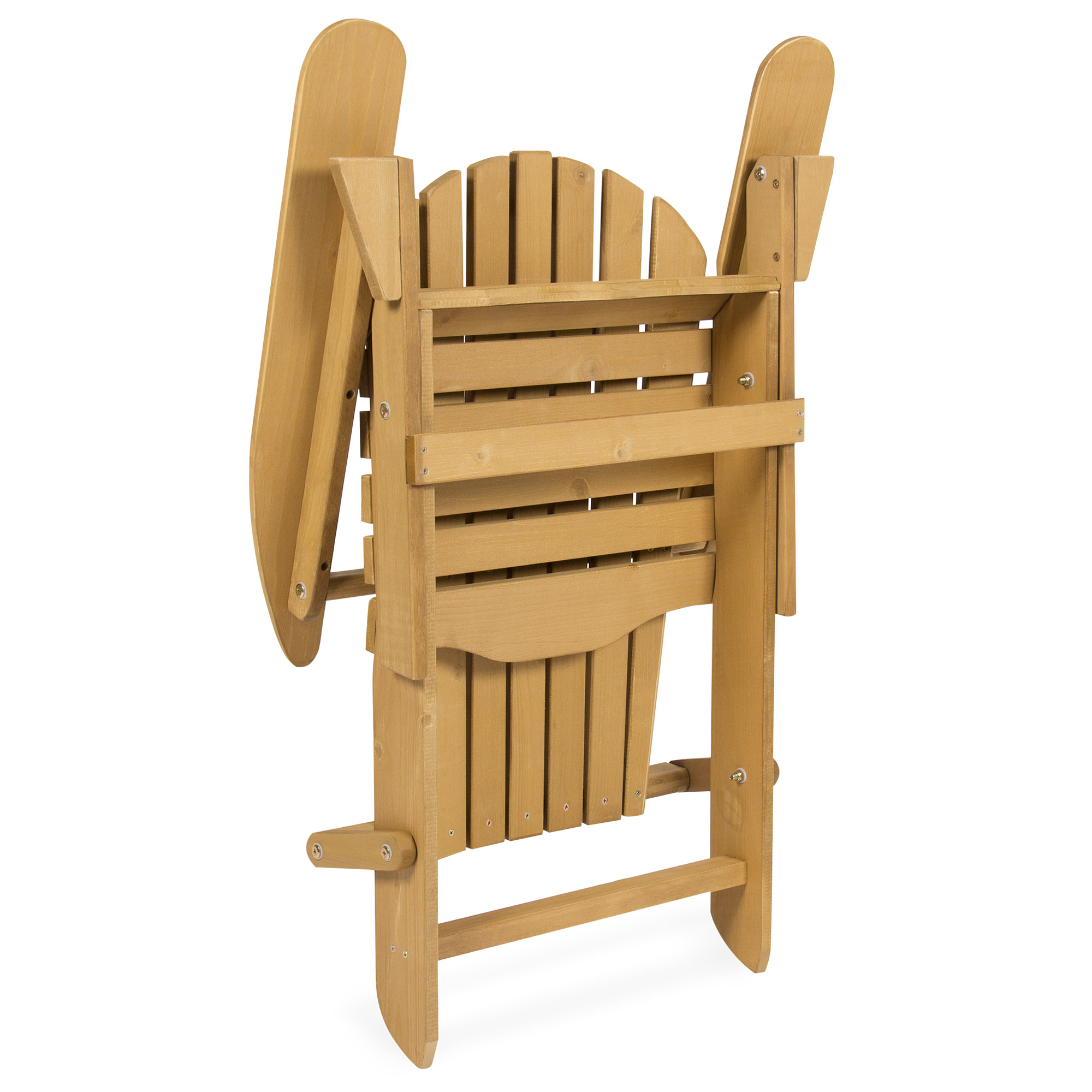 BCP Folding Wood Adirondack Chair Accent Furniture w/ Natural Finish