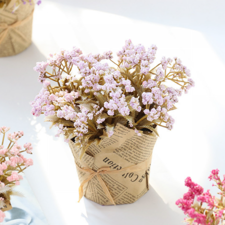 Lavanda artificial con maceta morado, 17cm