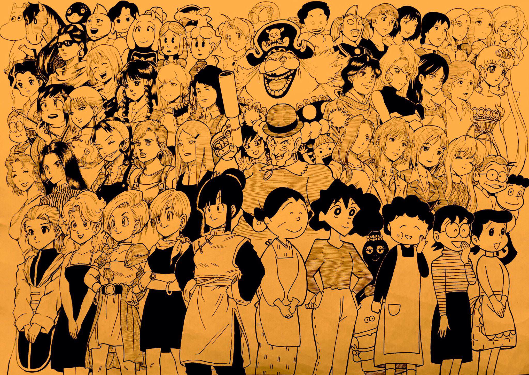 Wallpaper Attack On Titan 36 Bulma, Chi-Chi, Queen Serenity, Dragon Ball, One Piece, Sailor Moon, Shingeki no Kyojin, Full Metal Alchemist, Full Metal Alchemist Brotherhood, Pokémon, Mahou Shoujo Madoka Magica, anime, manga, Mother, Naruto Shippuuden, Naruto (anime), Neon Genesis Evangelion, Studio Ghibli, Toradora!, anime girls