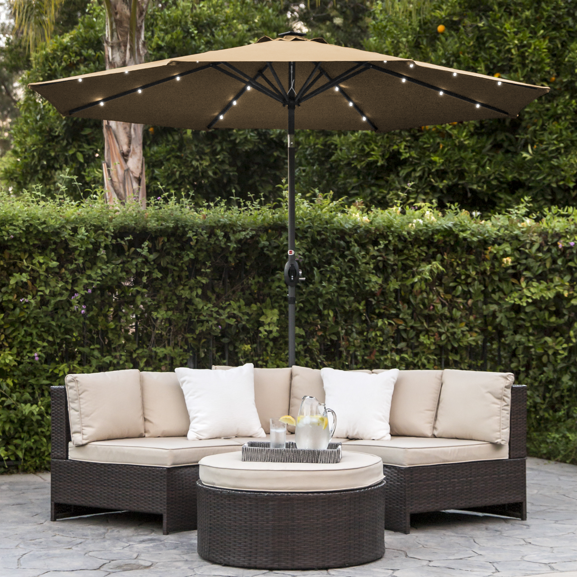 BCP 10ft Solar Patio Umbrella w/ USB Charger, Portable Power Bank eBay