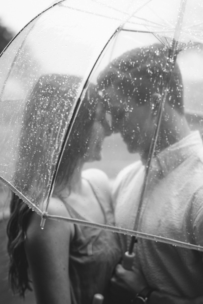 Couple under umbrella