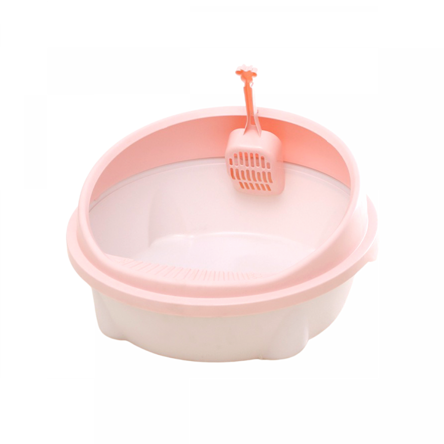 Arenero para gato blanco/rosado, 22xØ50cm