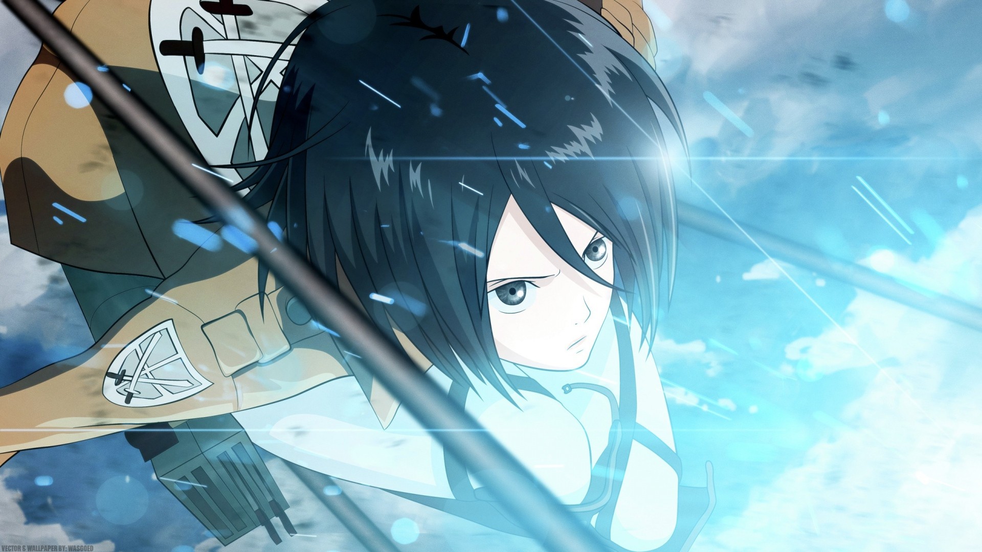 Wallpaper Attack On Titan 221 Mikasa Ackerman, anime girls, anime, dark eyes, dark hair, Shingeki no Kyojin