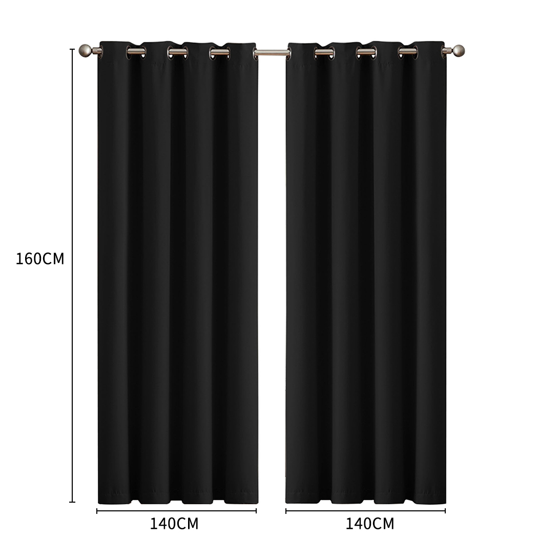2X Blockout Curtains Blackout Window Curtain Draperies Pair Eyelet Bedroom Decor - Picture 145 of 466