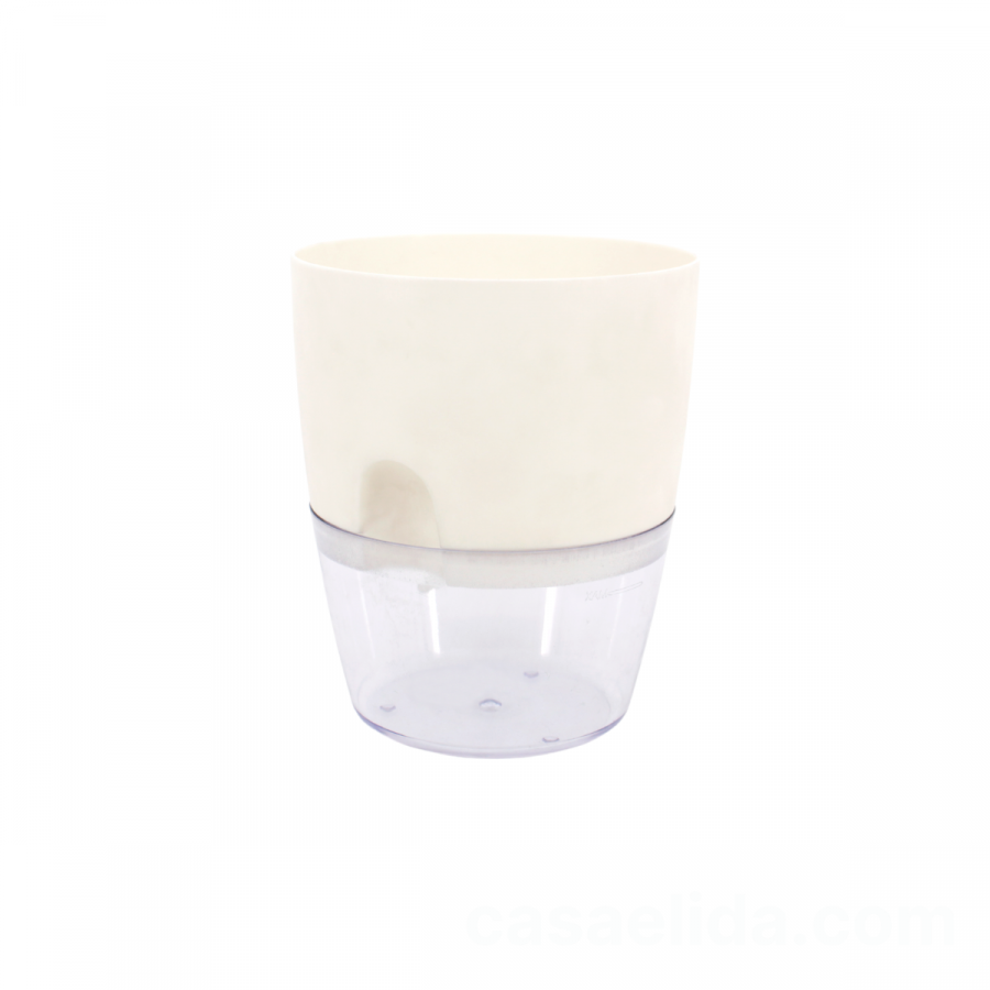 Macetero autorregante blanco, 18.5xØ15cm
