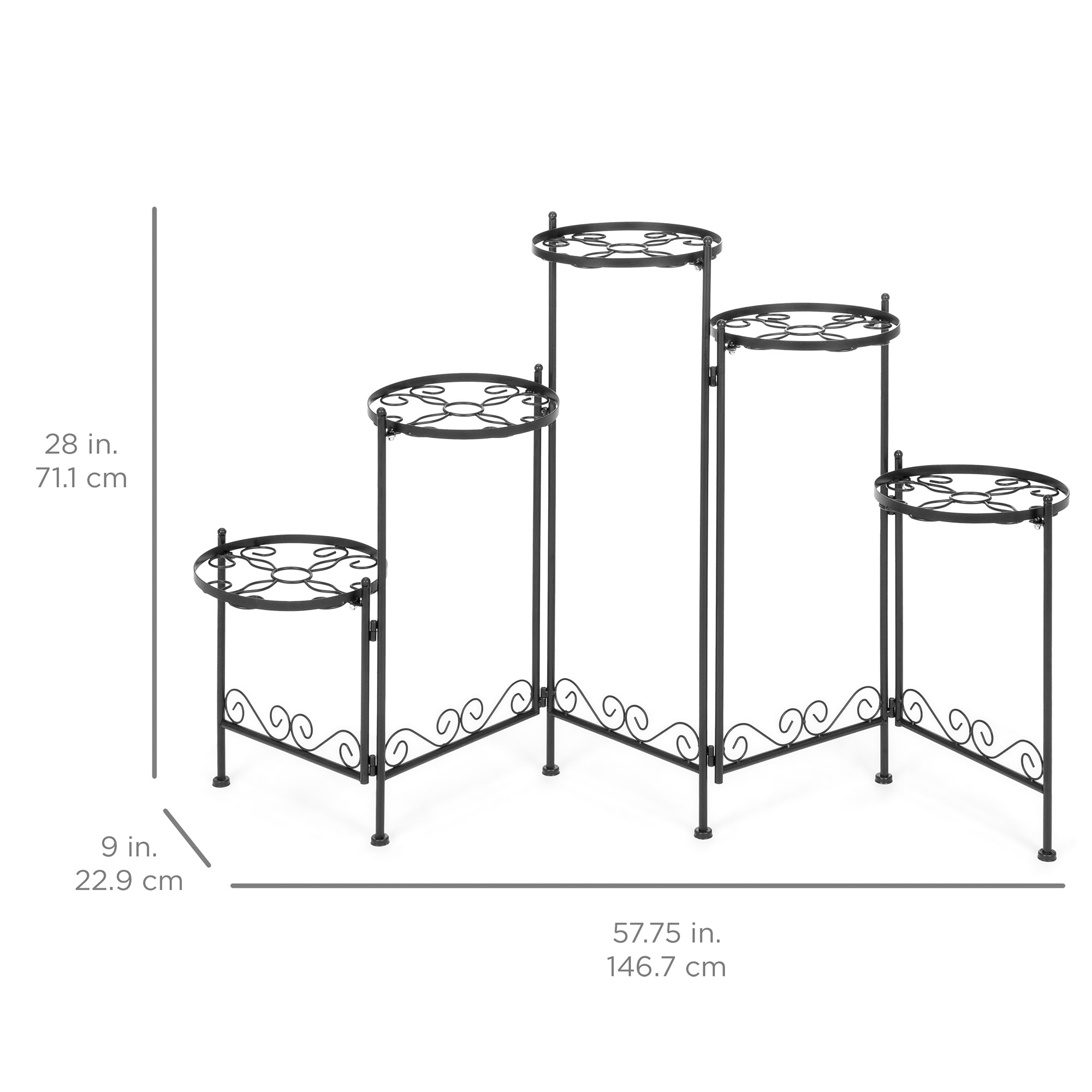 BCP 28in 5 Tier Metal Folding Plant Stand Black EBay   SKY4807LRG 5 