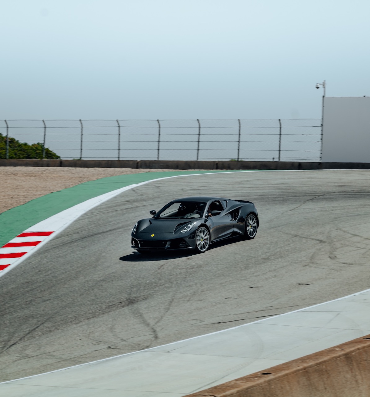 Jensen Button drives the new Lotus Emira at Laguna Seca