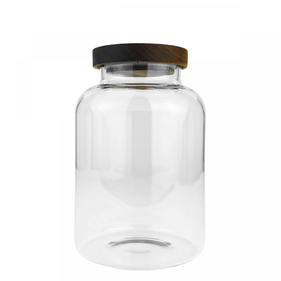 Frasco de vidrio con tapa hermética 2 litros, borosilicato