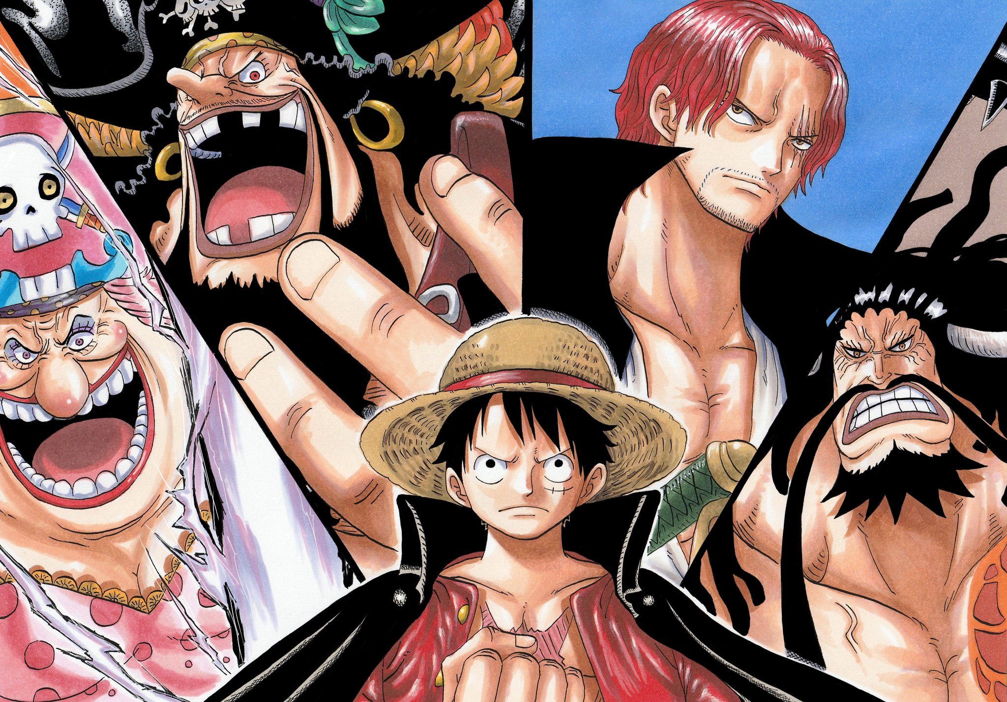 Wallpaper One Piece 9 anime, Monkey D. Luffy, anime boys, anime girls, One Piece, Shanks, Kaido, Big Mom, Black Beard