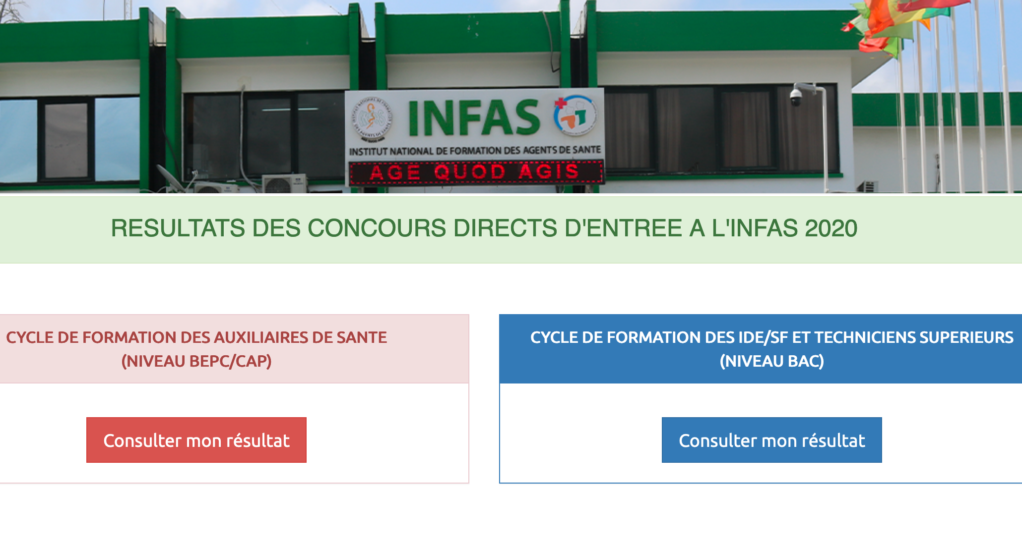 Resultats INFAS 2023 ci Côte d’ivoire www.ci-infas.net infas.laatech.com Concours INFAS 2023 Côte d’ivoire procédure Inscription ci et dossier à fournir (Resultats et Epreuves)