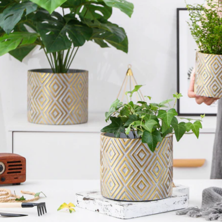 Maceta decorativa 13xØ15cm, cerámica