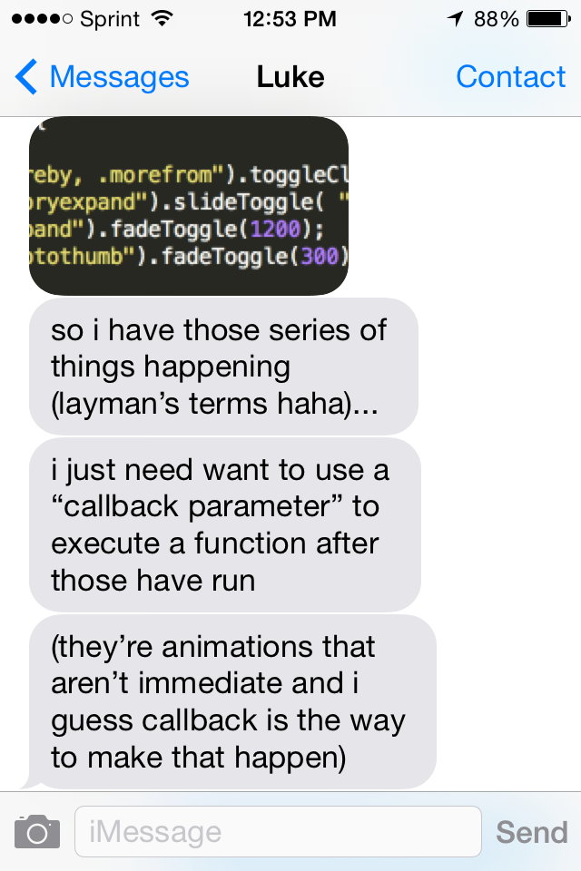 text conversation with my friend