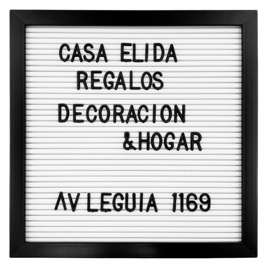 Tablero con letras intercambiables blanco, 25.5x25.5cm