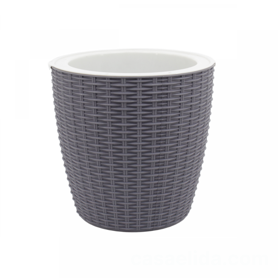 Macetero autorregante gris, 14xØ14cm