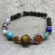 lava stone bracelet - silver solar system