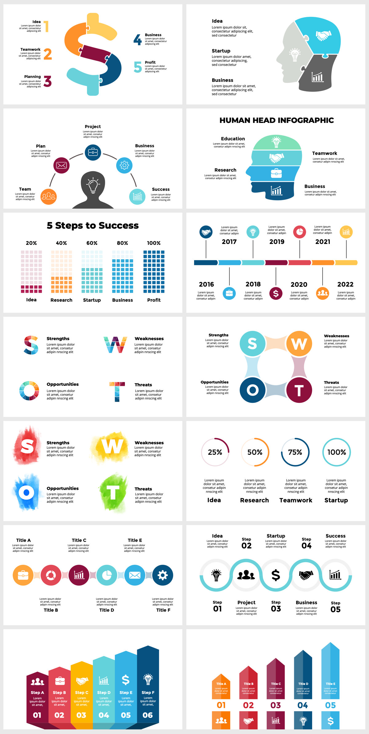 Huge Infographics Bundle! Lifetime Updates! PowerPoint, Photoshop, Illustrator. - 109