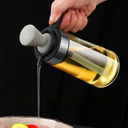 Dispensador de aceite en spray negro, 550ml