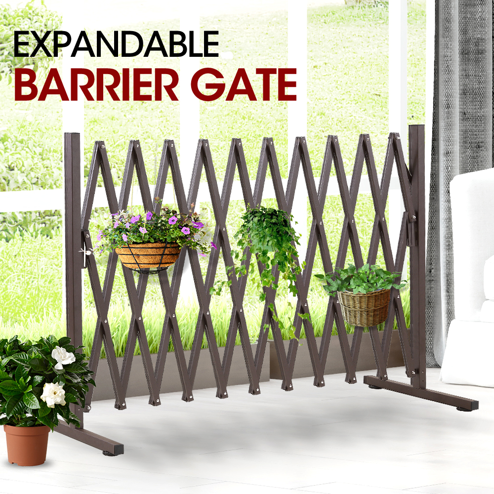 Garden Gate Safety Gate Metal Indoor Outdoor Expandable Fence Barrier ...