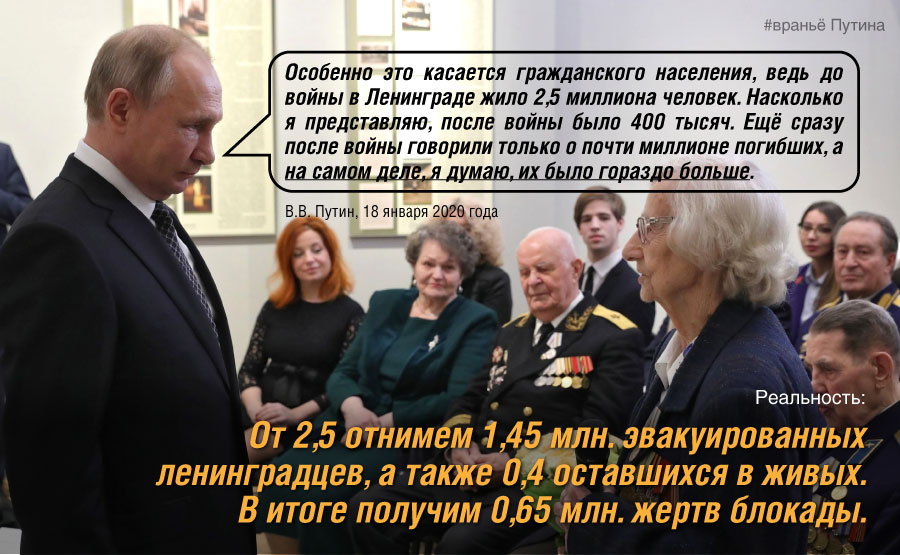 Разбор лжи Путина о числе жертв блокады Ленинграда Разбор лжи Путина о числе жертв блокады Ленинграда