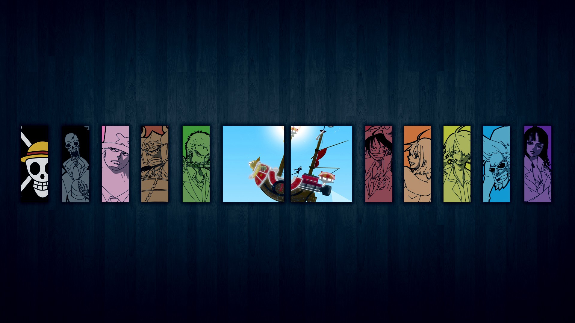 Wallpaper One Piece 90 Usopp, Sanji, Tony Tony Chopper, Nico Robin, Franky, Brook, anime, One Piece, Roronoa Zoro