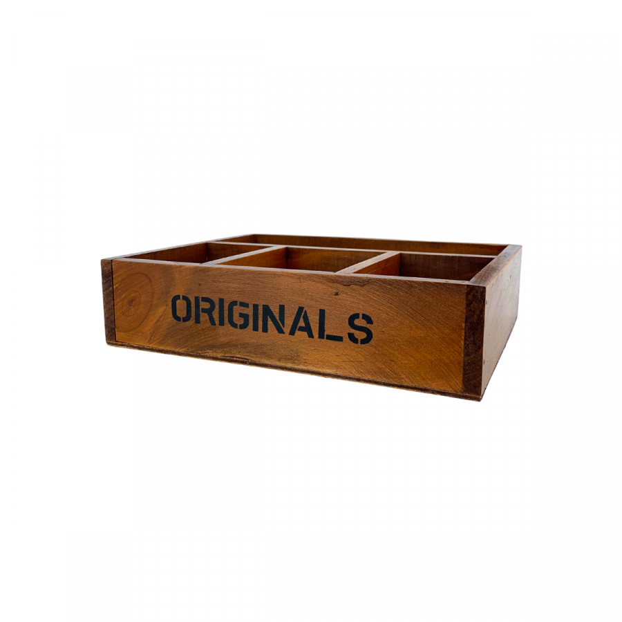 Organizador de madera 5.3x22.2x17cm, 4 compartimentos