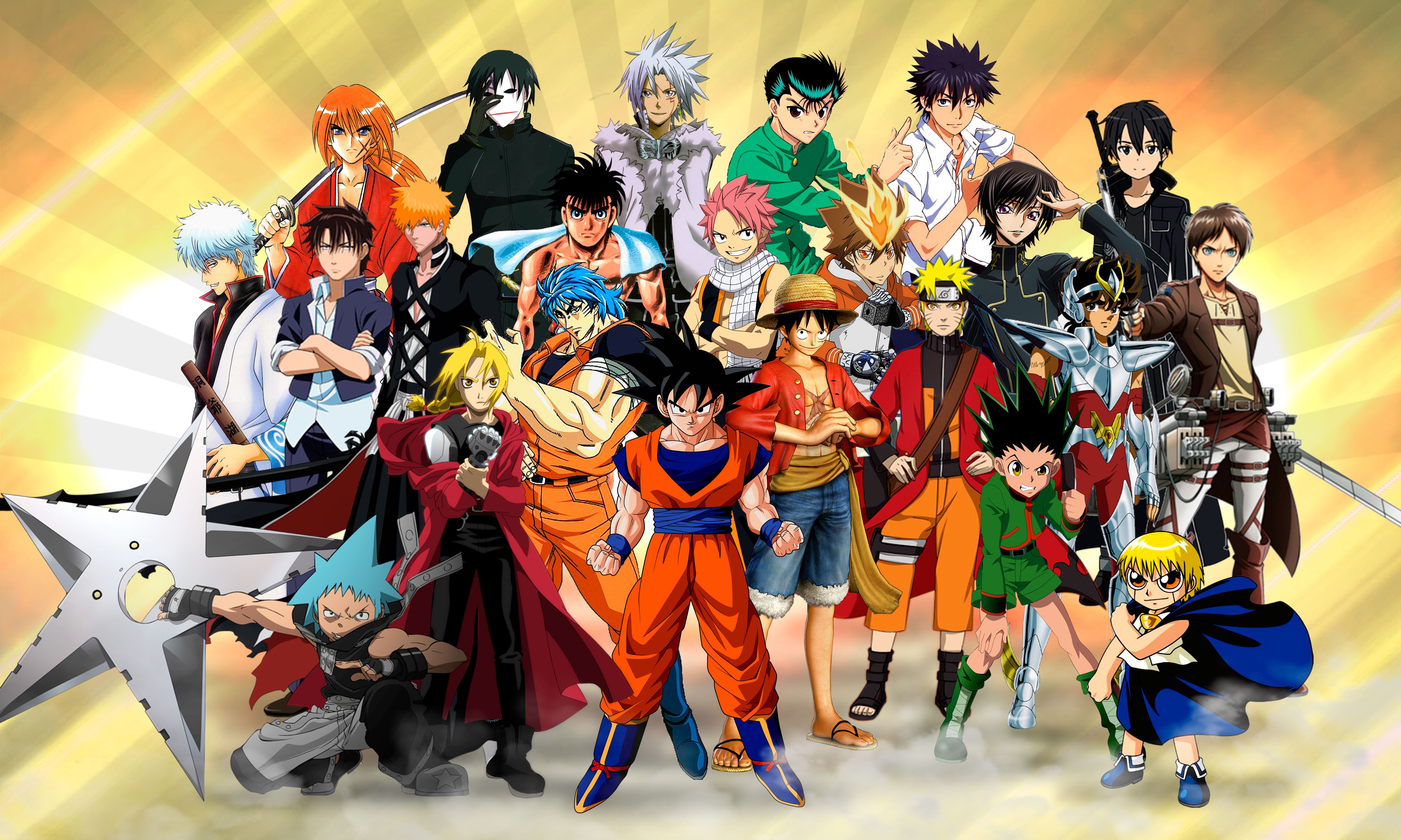 Wallpaper Attack On Titan 534 Eren Jeager, Hei, Shingeki no Kyojin, Son Goku, Monkey D. Luffy, Saint Seiya, Elric Edward, BlackStar, Sakata Gintoki, Kurosaki Ichigo, Ippo, Uzumaki Naruto, Lamperouge Lelouch, Dragneel Natsu, Toriko, Sawada Tsunayoshi, Gon, Yu Yu Hakusho, anime