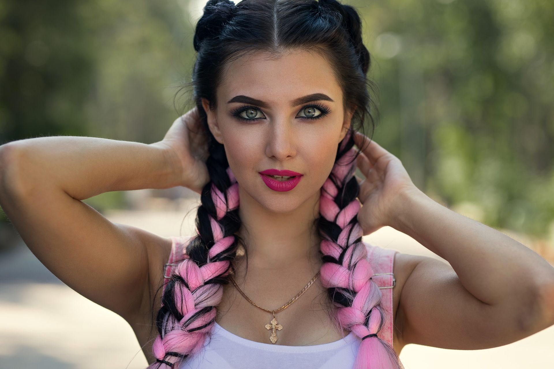 girls with pigtails