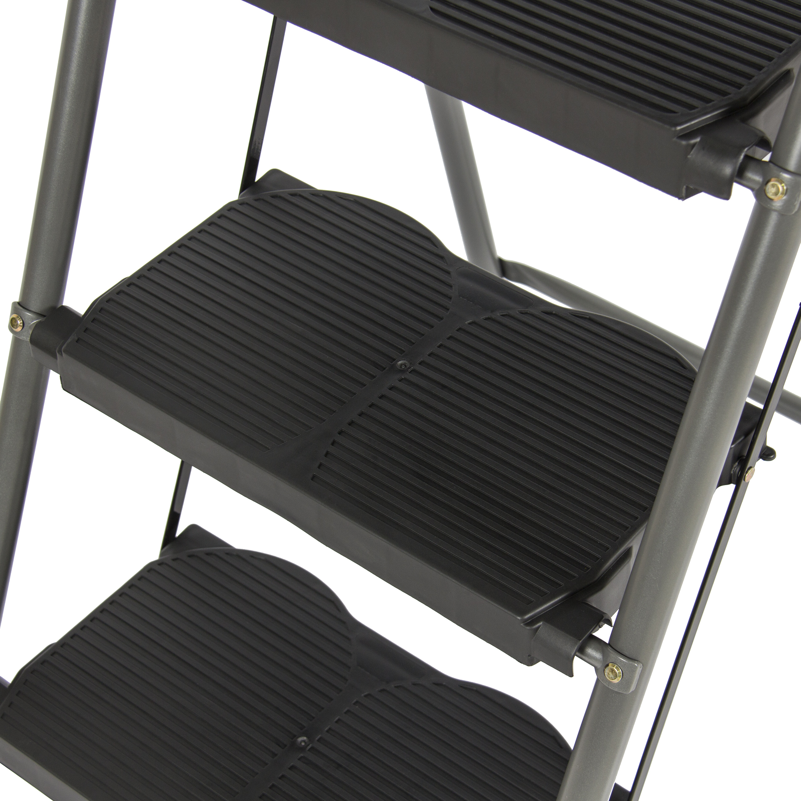 BCP 3Step Folding Ladder w/ Tray Black eBay