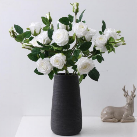 Rama artificial rosas, blanco, 60cm