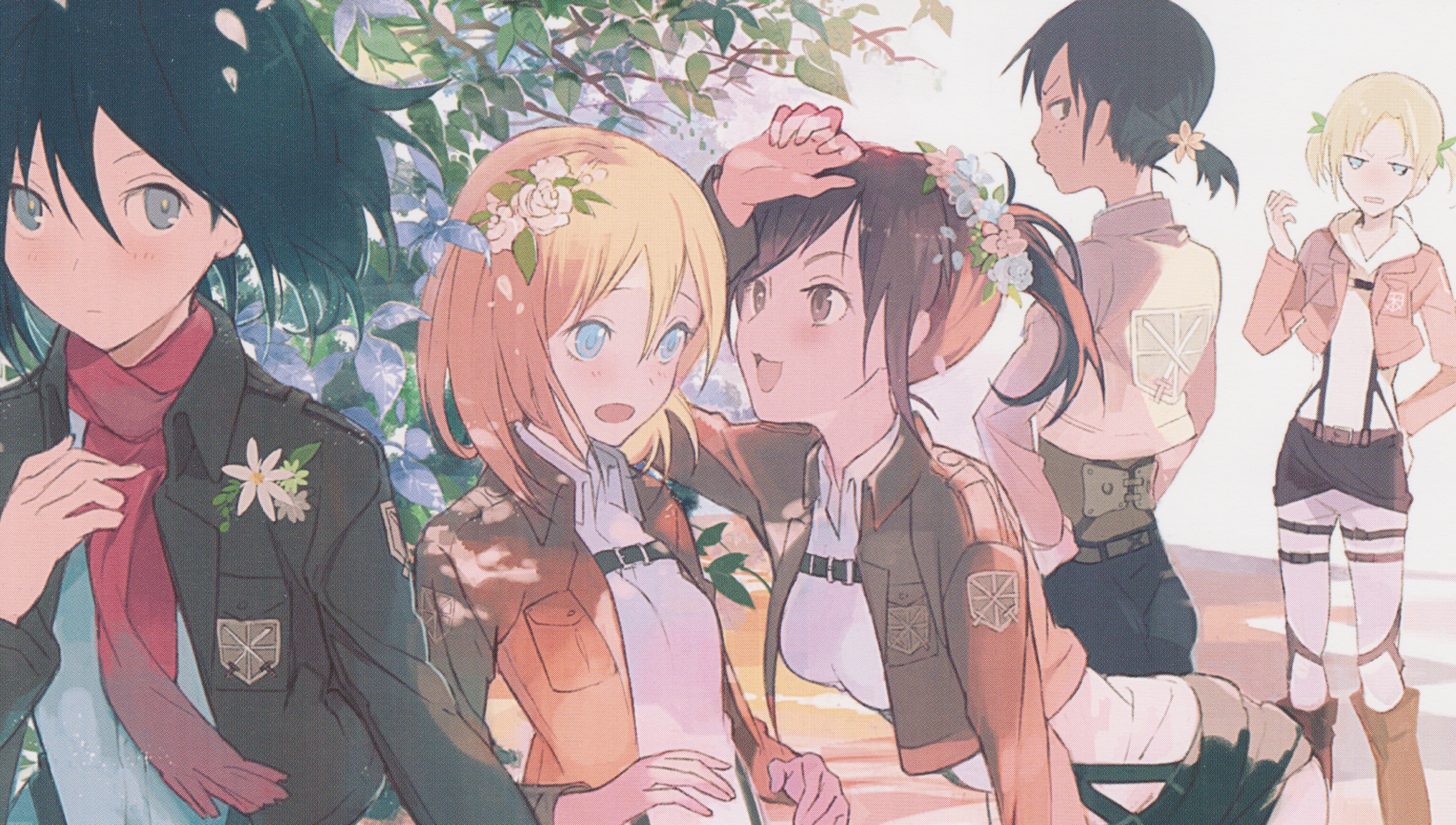 Wallpaper Attack On Titan 199 Shingeki no Kyojin, anime girls, Mikasa Ackerman, Ymir, Blouse Sasha, Renz Christa, Leonheart Annie