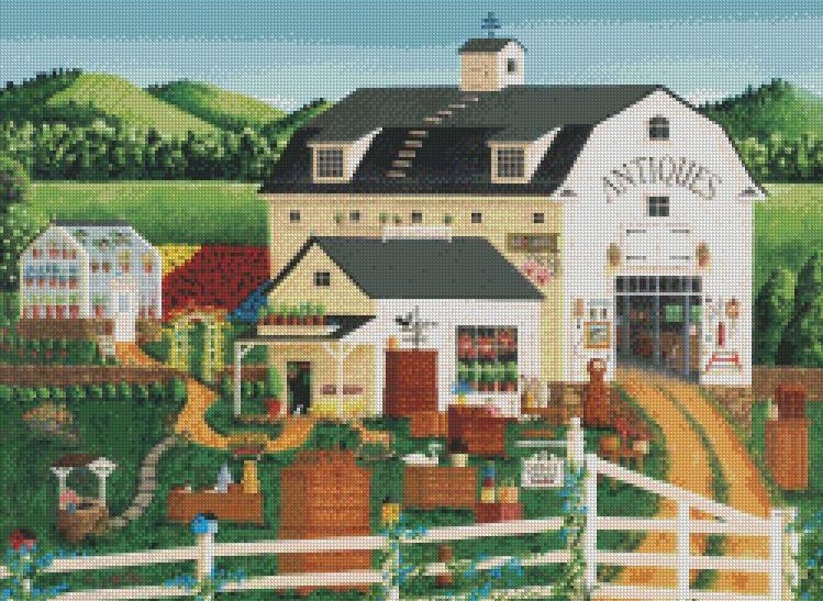 Art Poulin cross stitch - Jodie's Antiques Barn