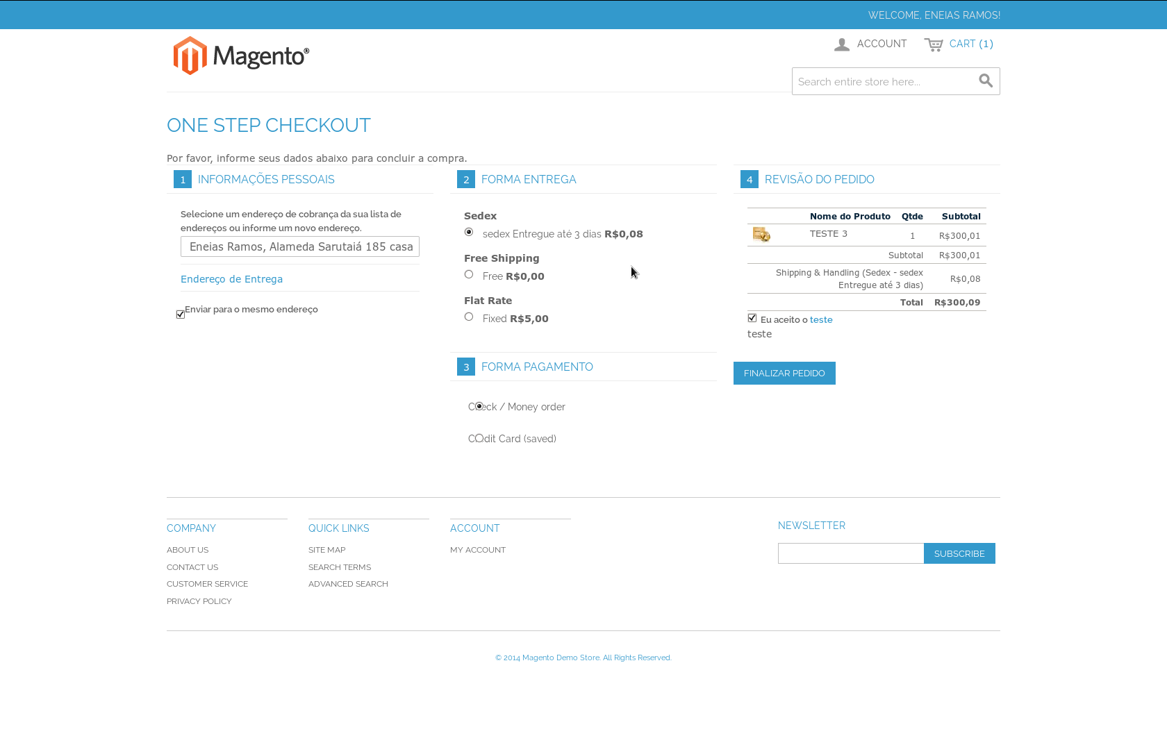 Gamuza Fretes - Magento - Calculando valor do frete no checkout