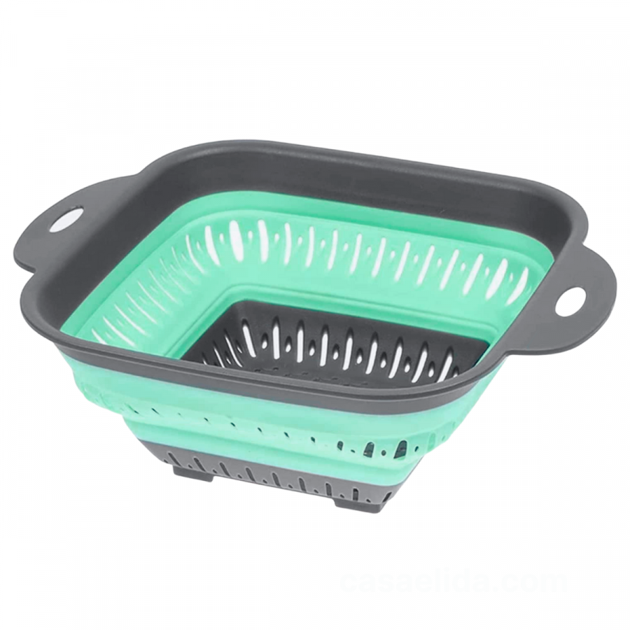 Escurridor de cocina plegable turquesa, 10x30x24.5cm