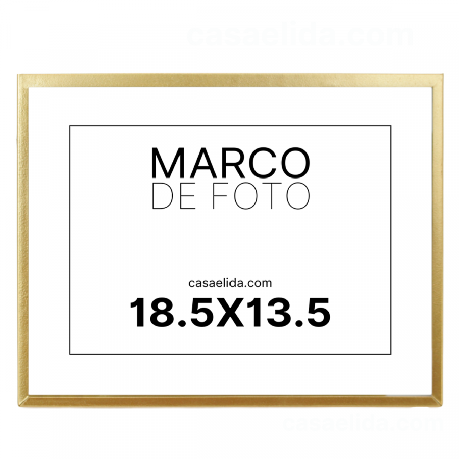 Marco de foto dorado, 15x20cm, metal