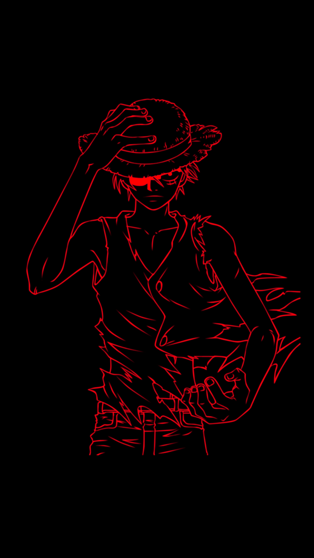 Wallpaper One Piece 105 anime, anime boys, Monkey D. Luffy, One Piece, red