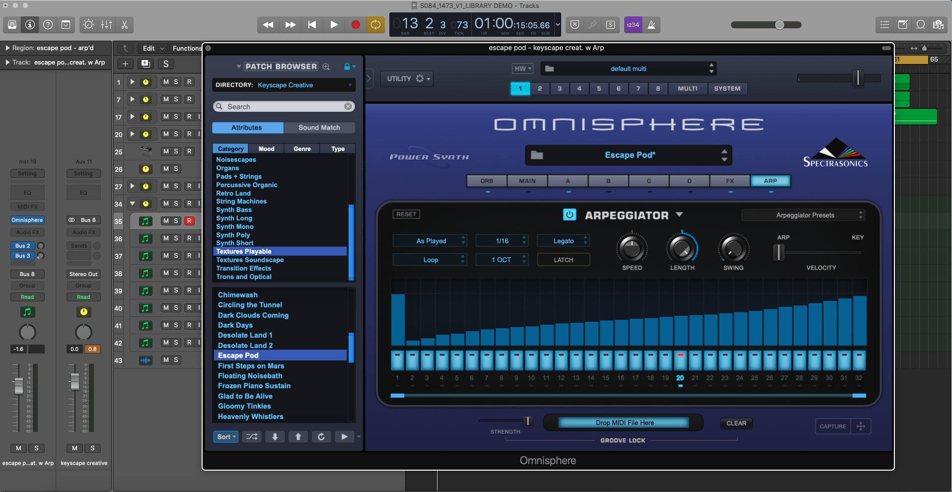 screenshot of arp in Omnisphere