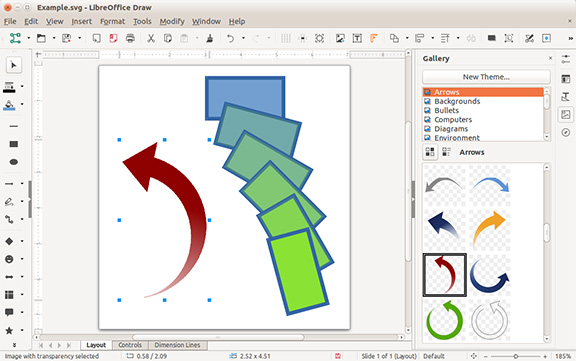 LibreOffice Draw screenshot, flowcharts