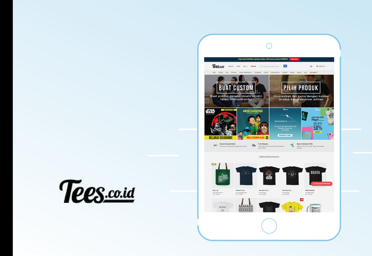Dapatkan Customized T-shirt dan Merchandise di Tees.co.id