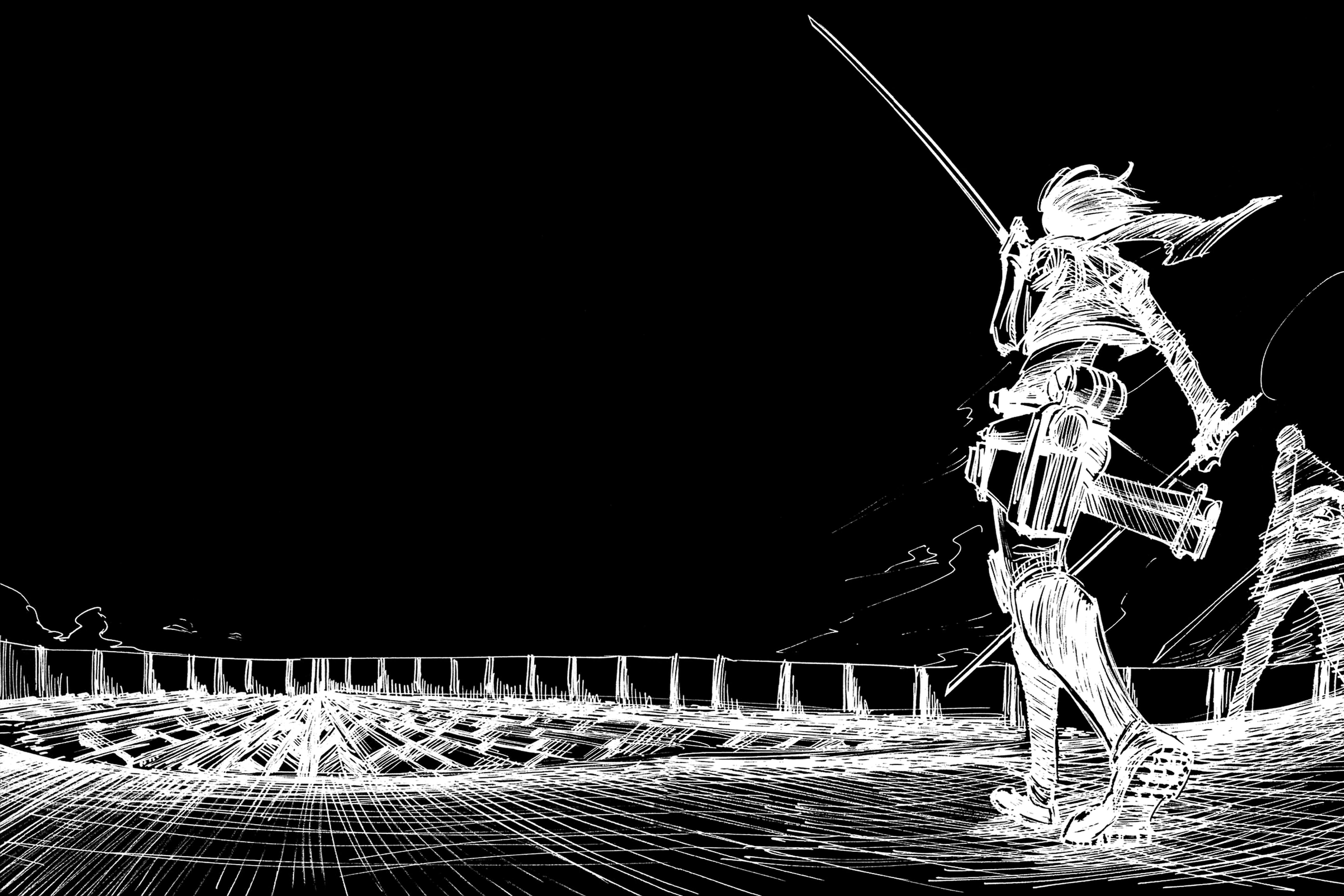Wallpaper Attack On Titan 64 Shingeki no Kyojin, anime, Mikasa Ackerman, anime girls, sword, weapon
