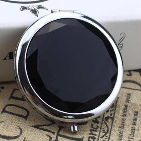 Espejo de mano negro, Ø7cm